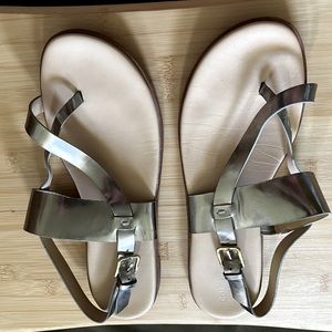 Cole Haan Grand Øs Silver And Tan Sandals